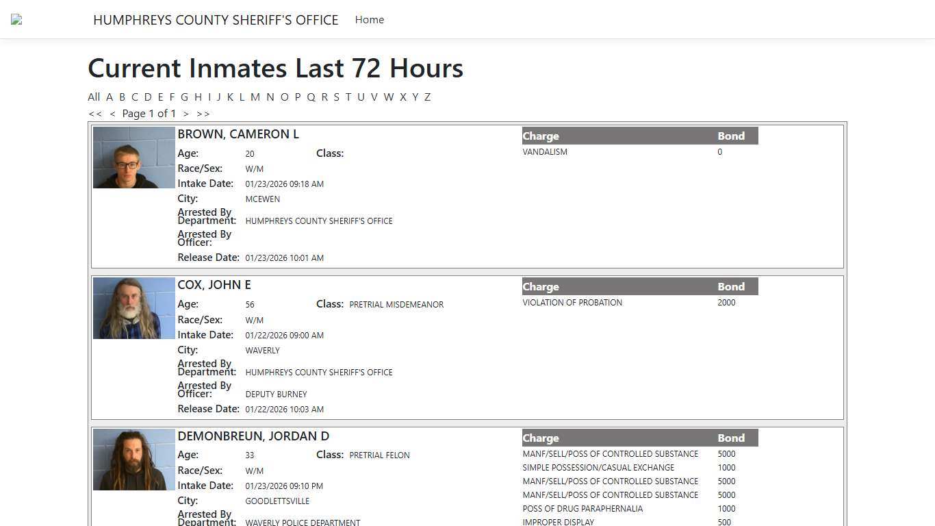 Inmates - ISOMS Portal